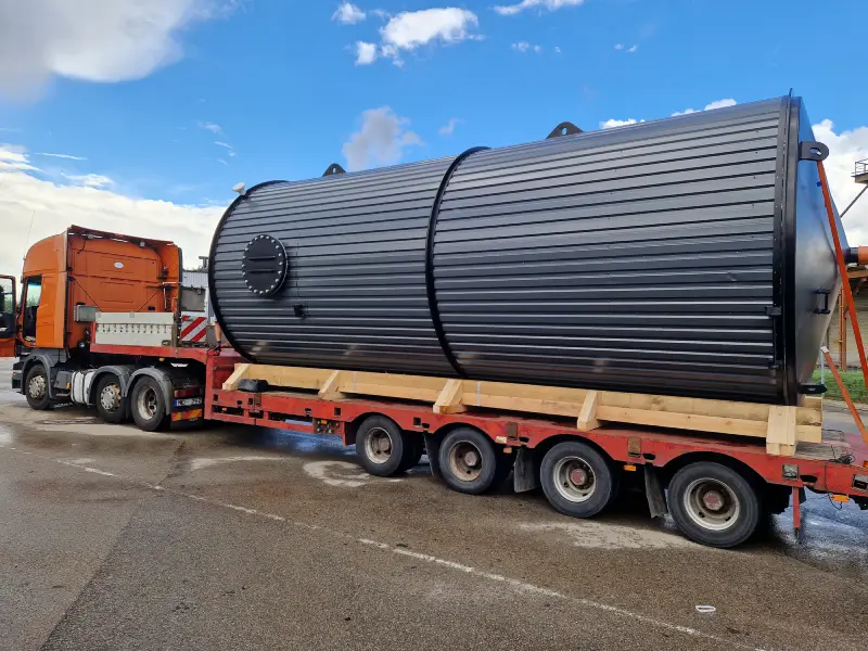 Plastic tanks on the truck